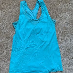Teal built in bra lulu tank